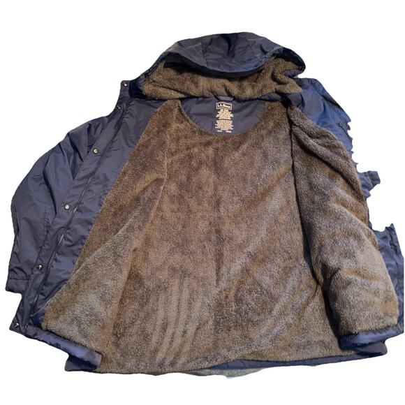 LL Bean Winter‎ Warmer Jacket 3x Sherpa Fleece Lined Coat Plus Size Navy 271138 - Picture 6 of 11